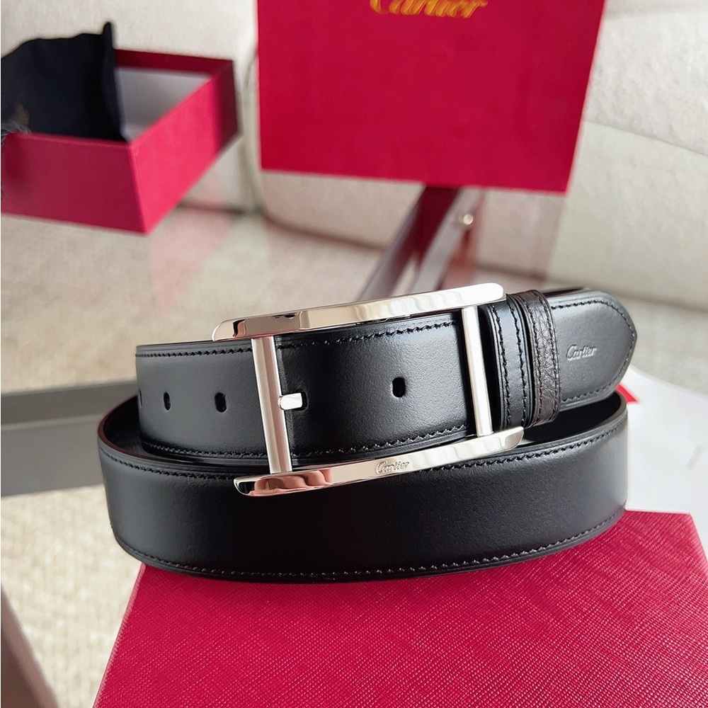 Cartier Santos Reversible Leather Belt - Picture 2 of 7